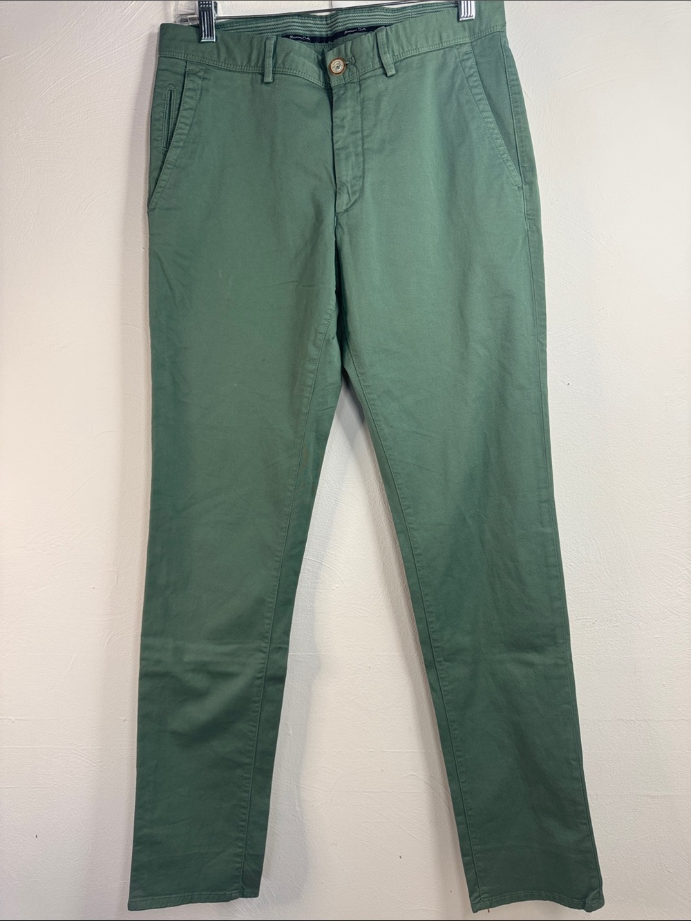 Massimo Dutti Olive Green Chino Pants Slim Size 38 preppy summer career college